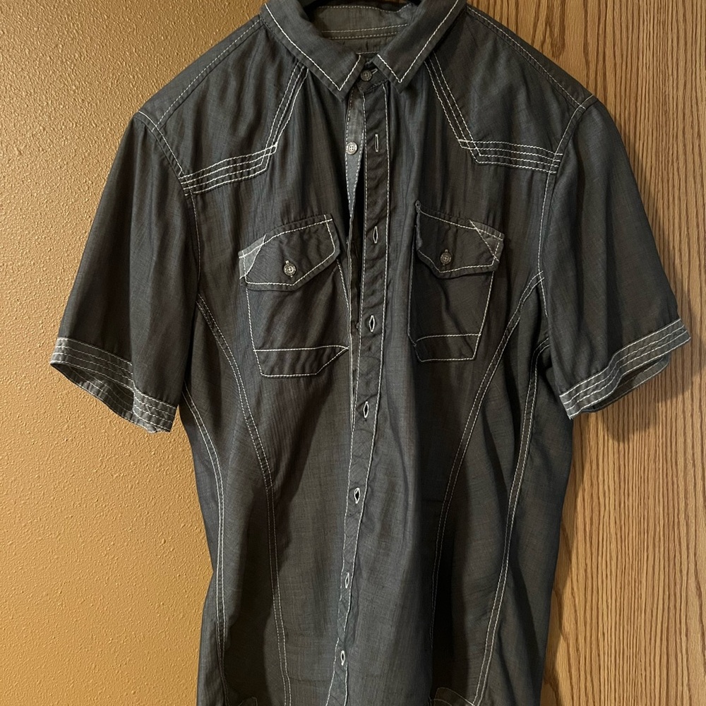 BKE Dark Gray Casual Button Down Shirt